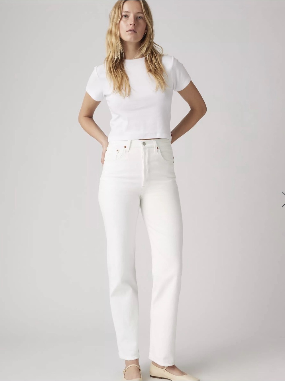 Levi Ribcage Straight Ankle Jeans in Cloud Over